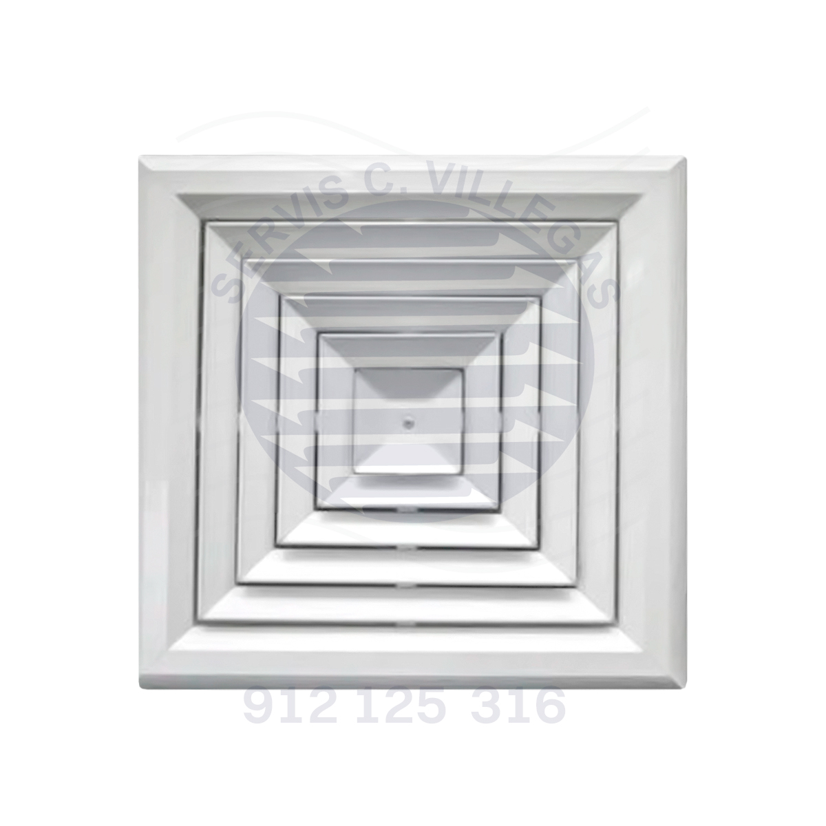 REJILLA DIFUSOR CON DAMPER PARA INYECCIÓN GALVANIZADA 30X30 CM